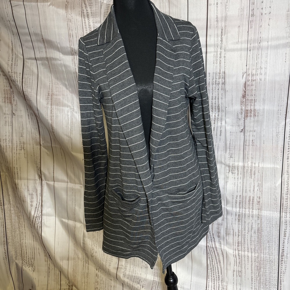 Anthropologie Dolan Left Coast Collection Striped Knit One Button Long Blazer M